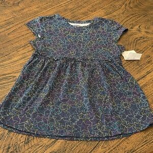 Lands' End Star Pattern Kids Dress - Blue and Purple